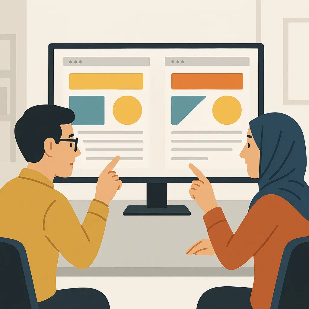 بررسی دو نسخه صفحه فرود برای افزایش نرخ تبدیل با تست A/B